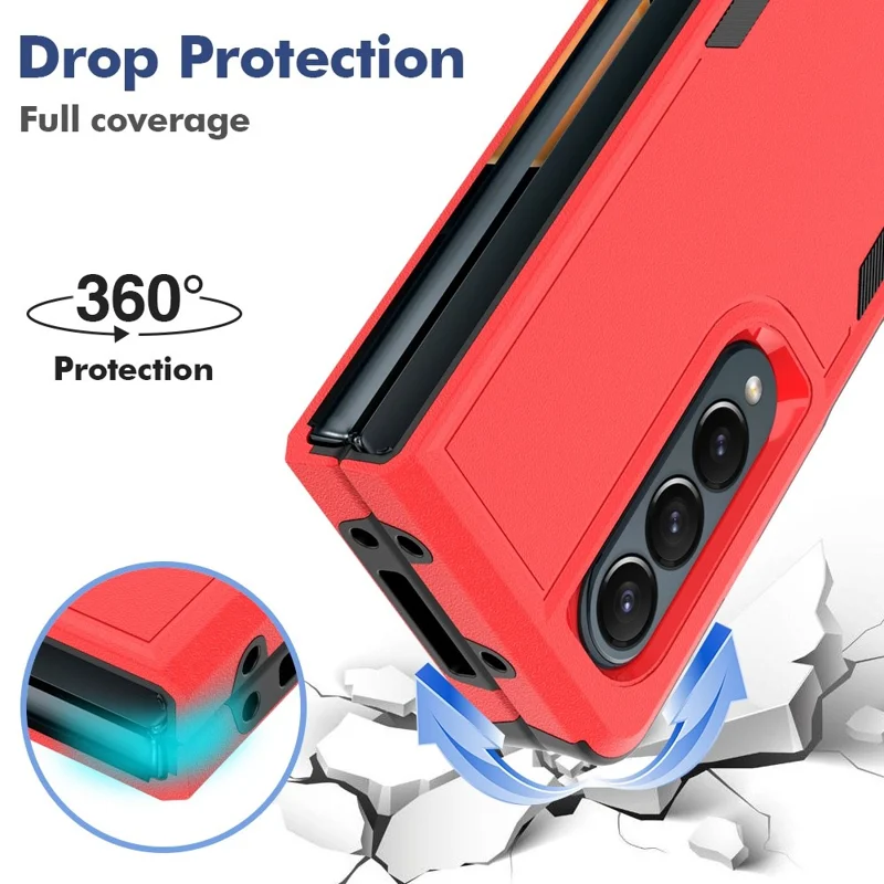 Per Samsung Galaxy Z Fold4 5G Anti-scratch PC + TPU Folding Telefono Drop-cover a Prova di Goccia - Rosso