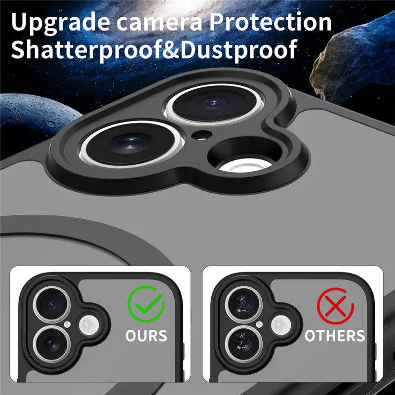 Bulk Purchasing for iPhone 16 Plus Case Matte Skin Feel PC + TPU Phone Cover Compatible with MagSafe - Black