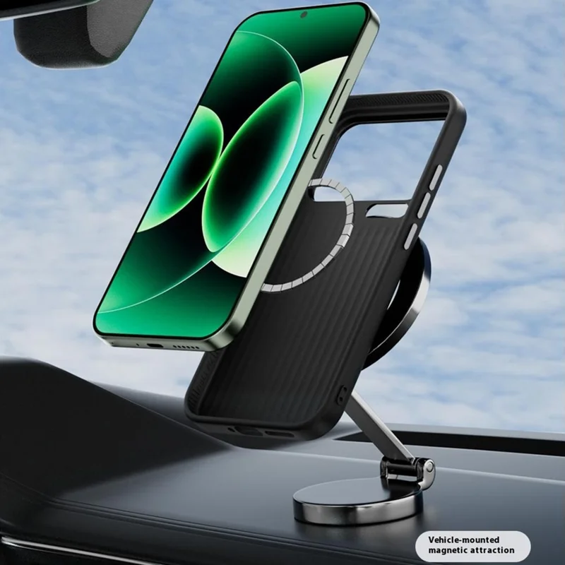 ABEEL For Xiaomi 17 Magnetic Case Micro-Embossing 6D Printed PC TPU Aluminum Alloy Leather Phone Cover - Outstanding No. 1