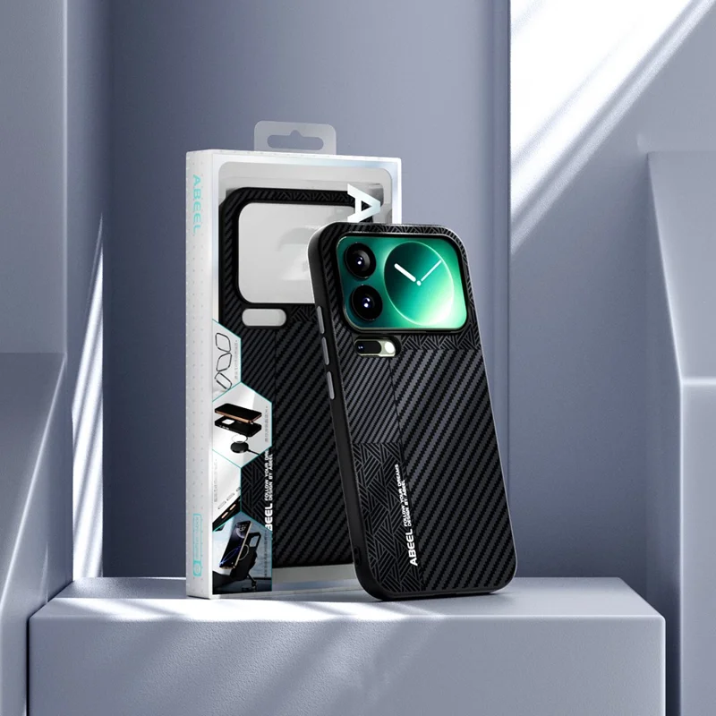 ABEEL For Xiaomi 17 Pro Magnetic Case PC + TPU + Aluminum Alloy + PU Leather Slim Phone Back Cover - Texture 3