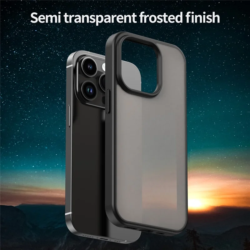 iPhone 14 Pro Hülle Skin Touch Matt Stoßfest TPU PC Handyhülle - Schwarz