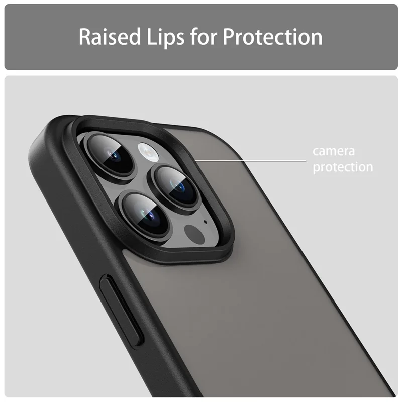 iPhone 14 Pro Max Hülle Skin Touch Matt Anti-Rutsch TPU PC Telefon Rückseite Abdeckung - Schwarz