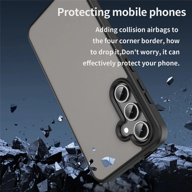 For Samsung Galaxy S24 FE Case Skin Touch Matte Anti Drop TPU PC Phone Back Cover - Black