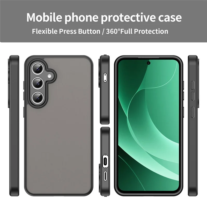 For Samsung Galaxy S24 FE Case Skin Touch Matte Anti Drop TPU PC Phone Back Cover - Black