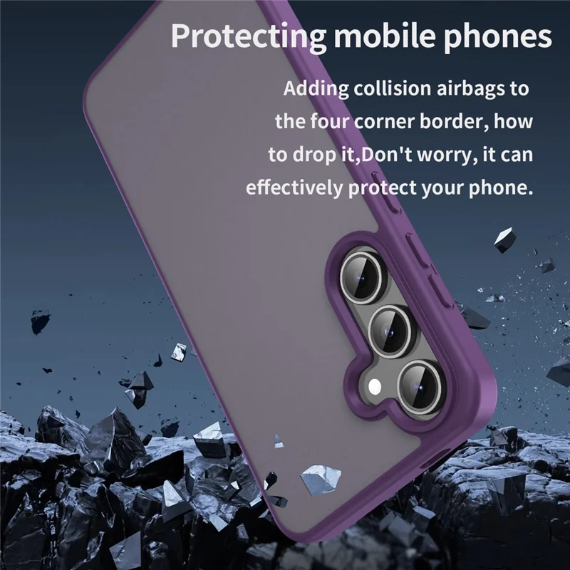 For Samsung Galaxy S24 FE Case Skin Touch Matte Anti Drop TPU PC Phone Back Cover - Purple