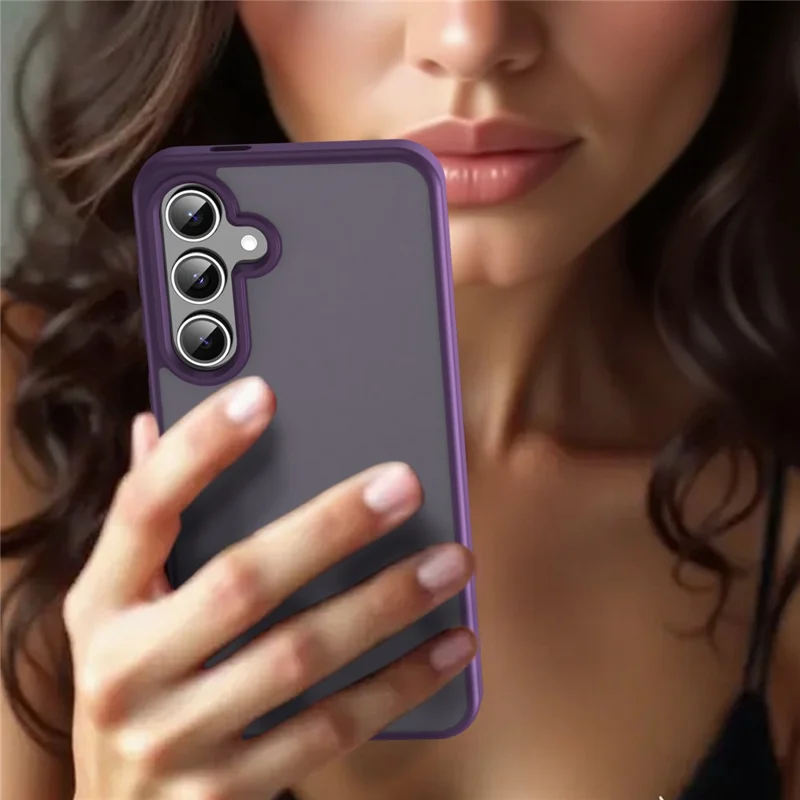 For Samsung Galaxy S24 FE Case Skin Touch Matte Anti Drop TPU PC Phone Back Cover - Purple