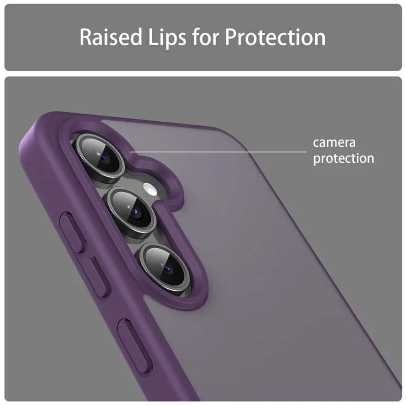 For Samsung Galaxy S24 FE Case Skin Touch Matte Anti Drop TPU PC Phone Back Cover - Purple