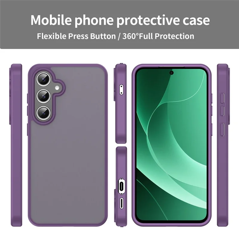 For Samsung Galaxy S24 FE Case Skin Touch Matte Anti Drop TPU PC Phone Back Cover - Purple