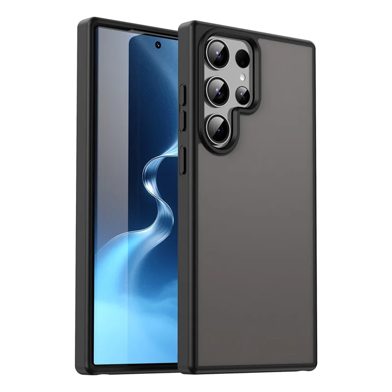 Per Samsung Galaxy S23 Ultra Case Skin Touch Opaco Anti Drop TPU PC Cover Posteriore del Telefono - Nero