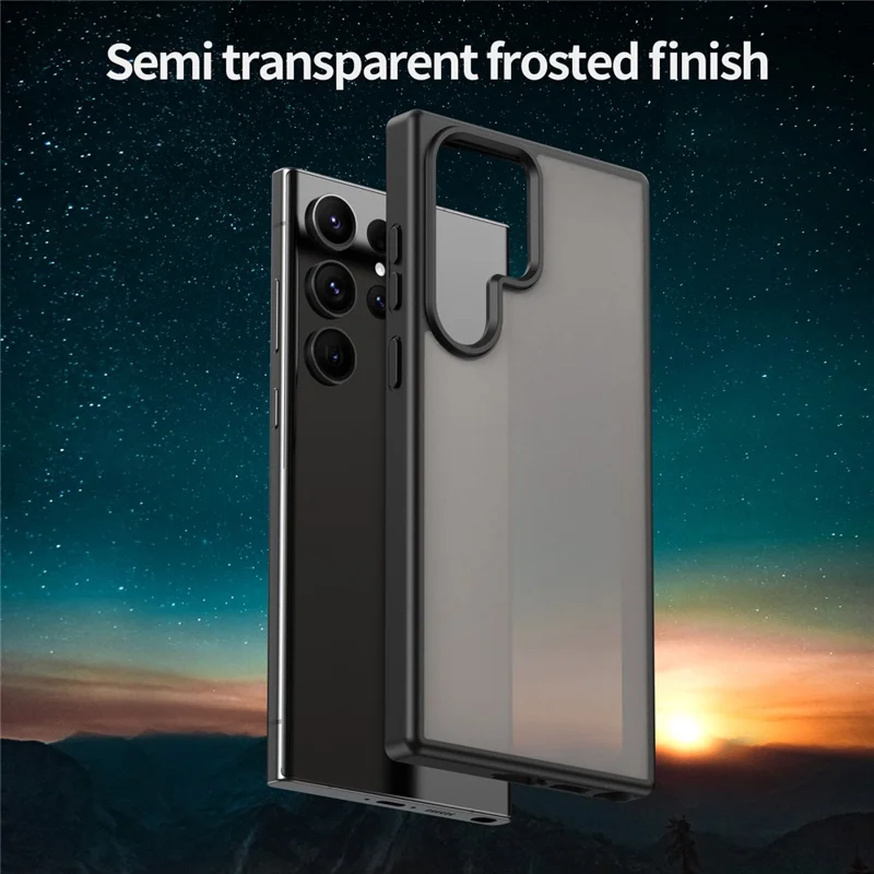 Per Samsung Galaxy S23 Ultra Case Skin Touch Opaco Anti Drop TPU PC Cover Posteriore del Telefono - Nero