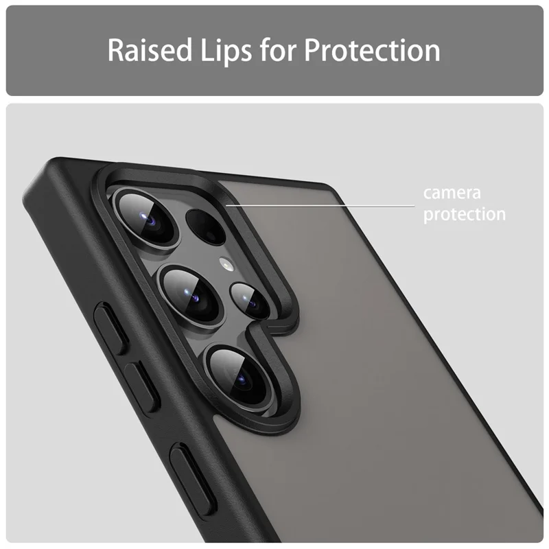 Per Samsung Galaxy S23 Ultra Case Skin Touch Opaco Anti Drop TPU PC Cover Posteriore del Telefono - Nero