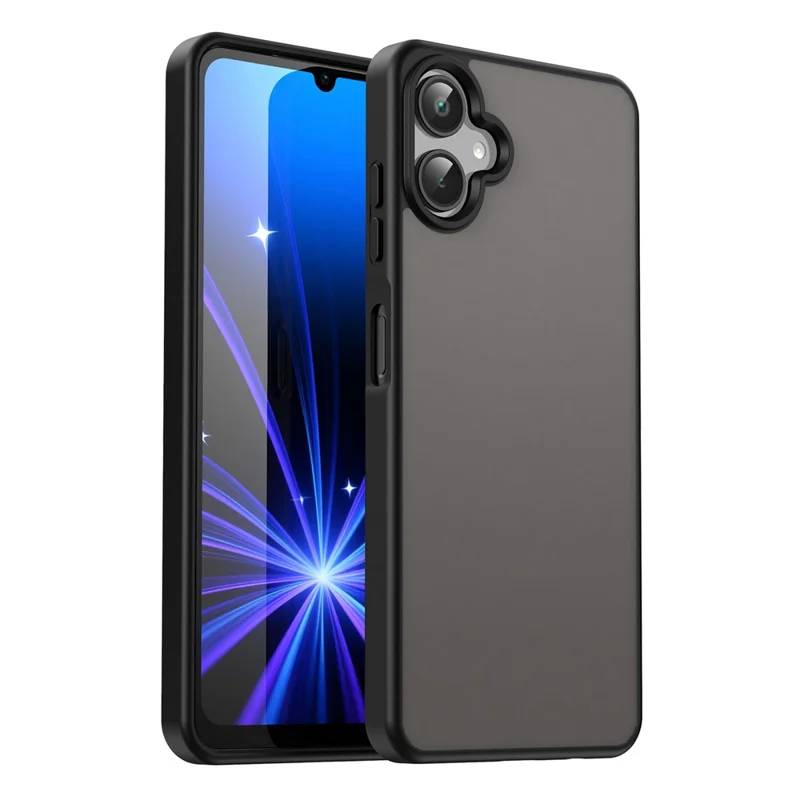 Für Samsung Galaxy A06 4G / 5G Hülle Skin Touch Matt Anti-Rutsch TPU PC Telefon Rückseite Abdeckung - Schwarz