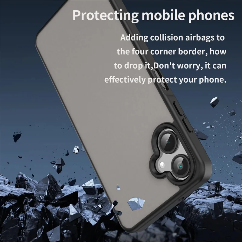 Für Samsung Galaxy A06 4G / 5G Hülle Skin Touch Matt Anti-Rutsch TPU PC Telefon Rückseite Abdeckung - Schwarz