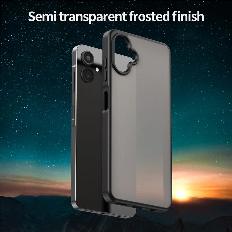 Für Samsung Galaxy A06 4G / 5G Hülle Skin Touch Matt Anti-Rutsch TPU PC Telefon Rückseite Abdeckung - Schwarz