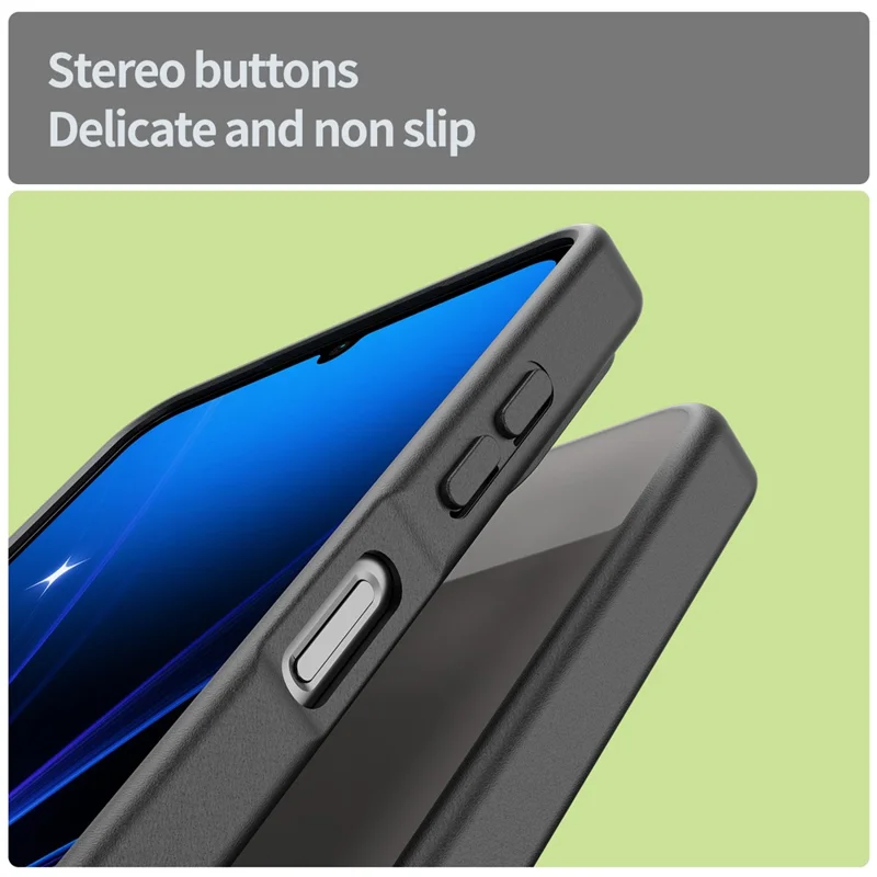 Für Samsung Galaxy A06 4G / 5G Hülle Skin Touch Matt Anti-Rutsch TPU PC Telefon Rückseite Abdeckung - Schwarz