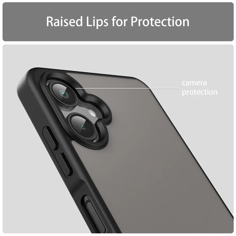 Für Samsung Galaxy A06 4G / 5G Hülle Skin Touch Matt Anti-Rutsch TPU PC Telefon Rückseite Abdeckung - Schwarz