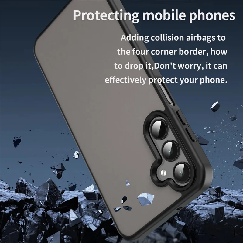 For Samsung Galaxy A16 4G / 5G Case Skin Touch Matte Anti Drop TPU PC Phone Back Cover - Black