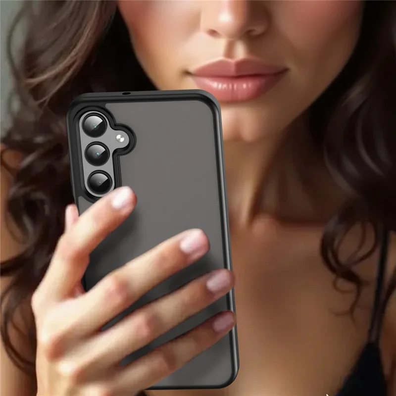 For Samsung Galaxy A16 4G / 5G Case Skin Touch Matte Anti Drop TPU PC Phone Back Cover - Black