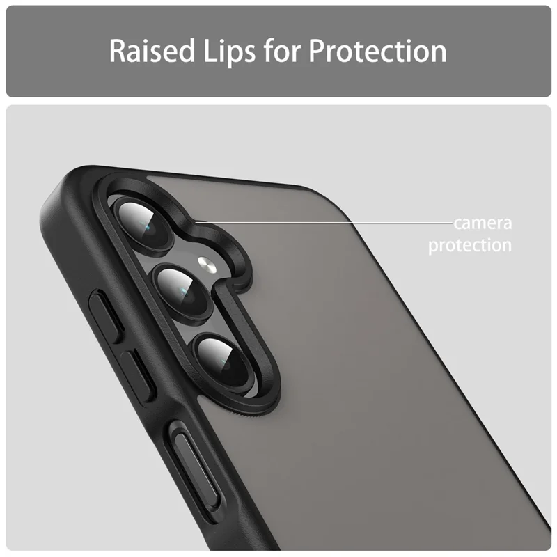 For Samsung Galaxy A16 4G / 5G Case Skin Touch Matte Anti Drop TPU PC Phone Back Cover - Black
