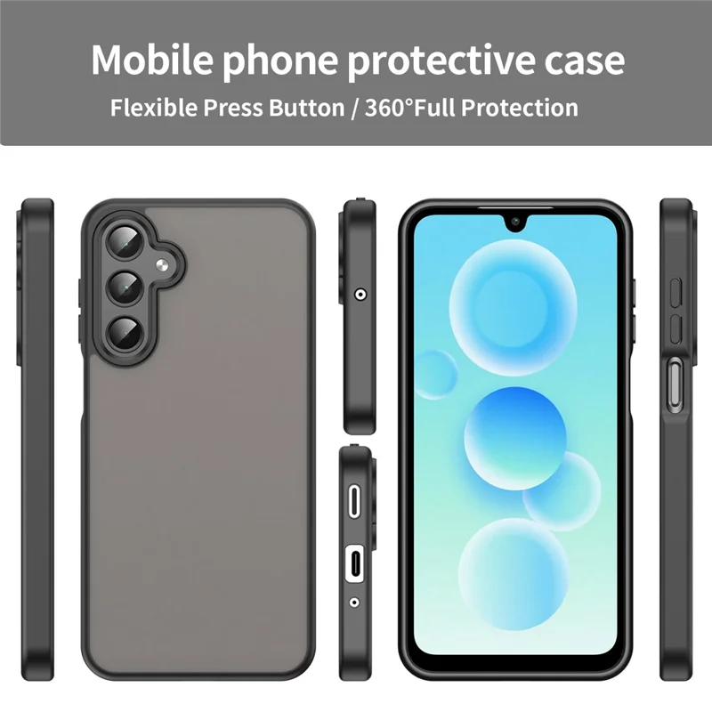 For Samsung Galaxy A16 4G / 5G Case Skin Touch Matte Anti Drop TPU PC Phone Back Cover - Black