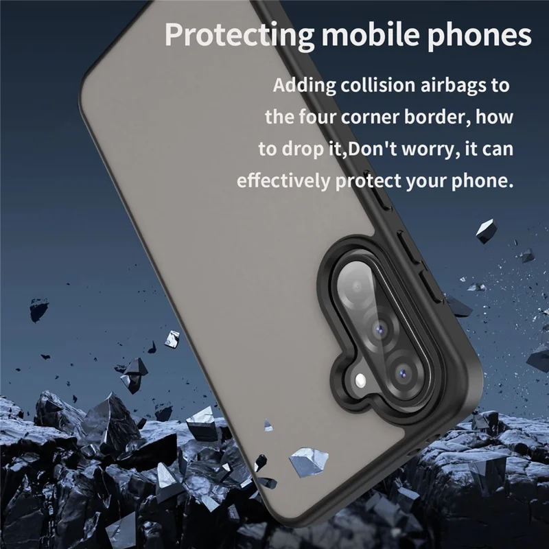 Samsung Galaxy A56 5G Hülle Skin Touch Matte Anti Drop TPU PC Handyhülle - Schwarz