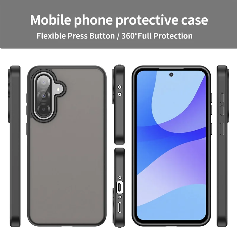 Samsung Galaxy A56 5G Hülle Skin Touch Matte Anti Drop TPU PC Handyhülle - Schwarz