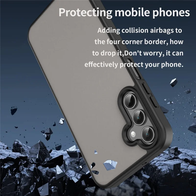 For Samsung Galaxy A15 4G / 5G Case Skin Touch Matte Anti Drop TPU PC Phone Back Cover - Black