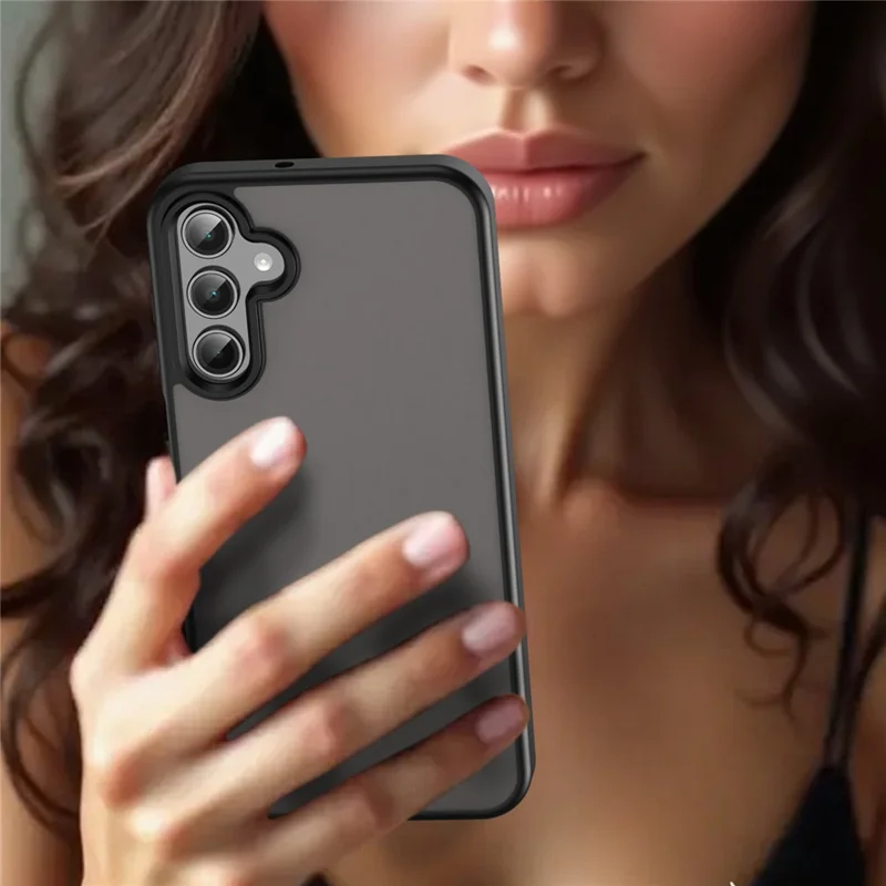 For Samsung Galaxy A15 4G / 5G Case Skin Touch Matte Anti Drop TPU PC Phone Back Cover - Black