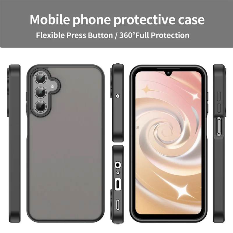 For Samsung Galaxy A15 4G / 5G Case Skin Touch Matte Anti Drop TPU PC Phone Back Cover - Black