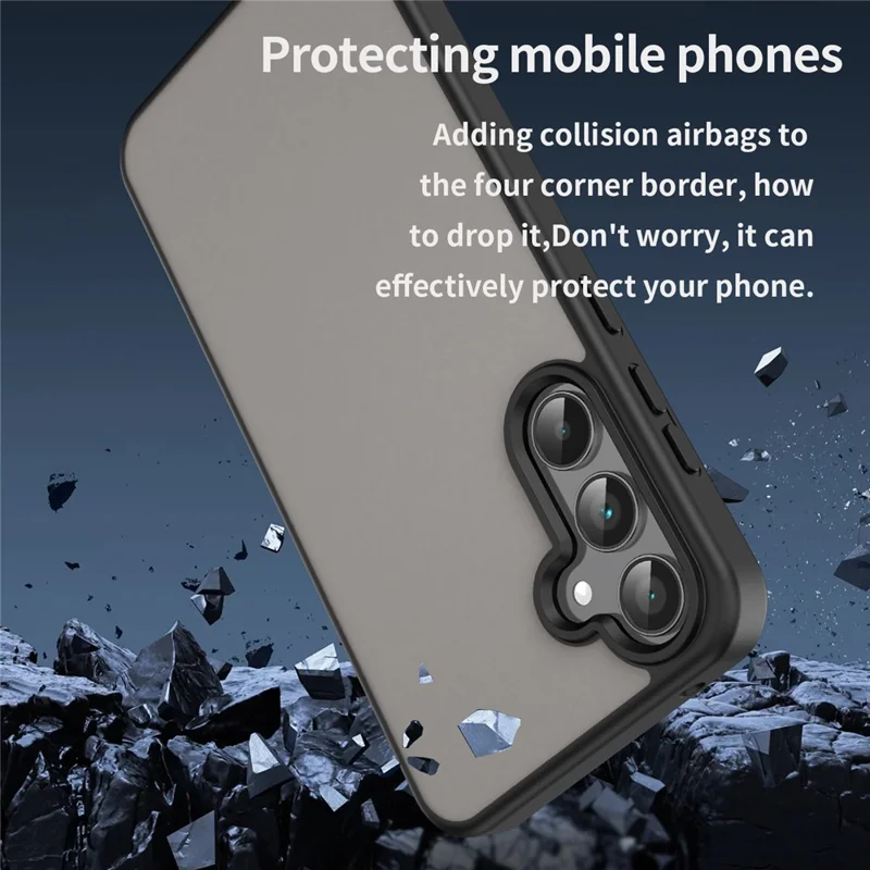 For Samsung Galaxy A35 5G Case Skin Touch Matte Anti Drop TPU PC Phone Back Cover - Black