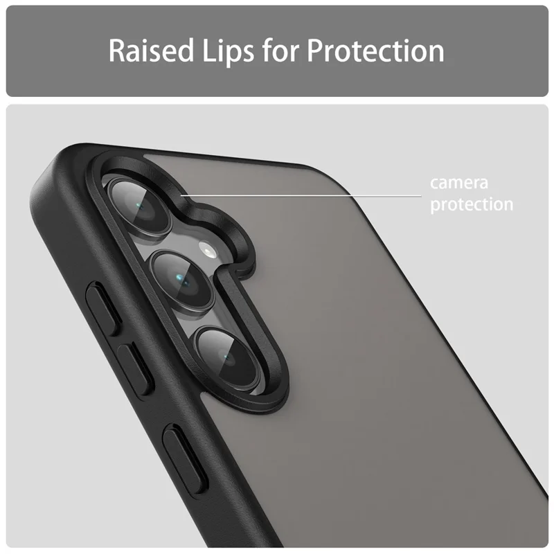 For Samsung Galaxy A35 5G Case Skin Touch Matte Anti Drop TPU PC Phone Back Cover - Black