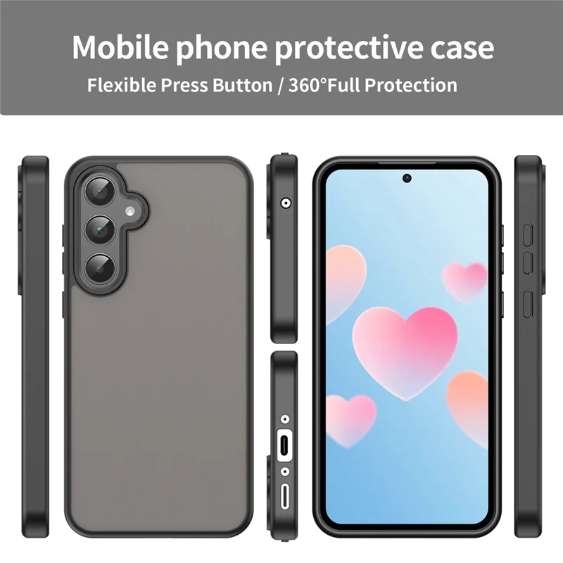 For Samsung Galaxy A35 5G Case Skin Touch Matte Anti Drop TPU PC Phone Back Cover - Black