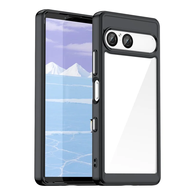 For Sony Xperia 10 VII Case TPU + Acrylic Protective Clear Phone Cover - Black