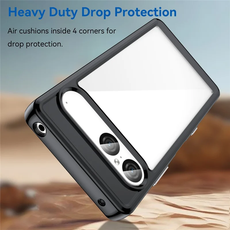For Sony Xperia 10 VII Case TPU + Acrylic Protective Clear Phone Cover - Black