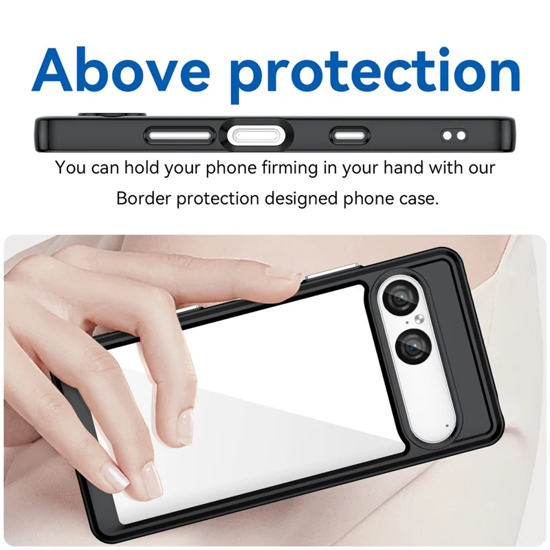 For Sony Xperia 10 VII Case TPU + Acrylic Protective Clear Phone Cover - Black