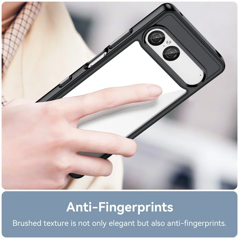 For Sony Xperia 10 VII Case TPU + Acrylic Protective Clear Phone Cover - Black