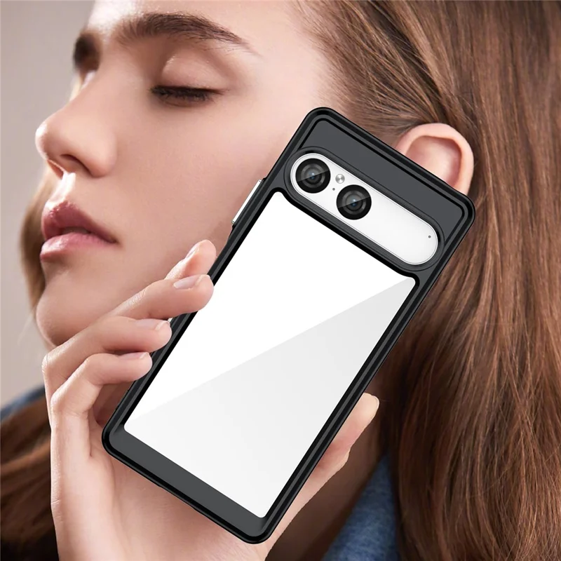 For Sony Xperia 10 VII Case TPU + Acrylic Protective Clear Phone Cover - Black