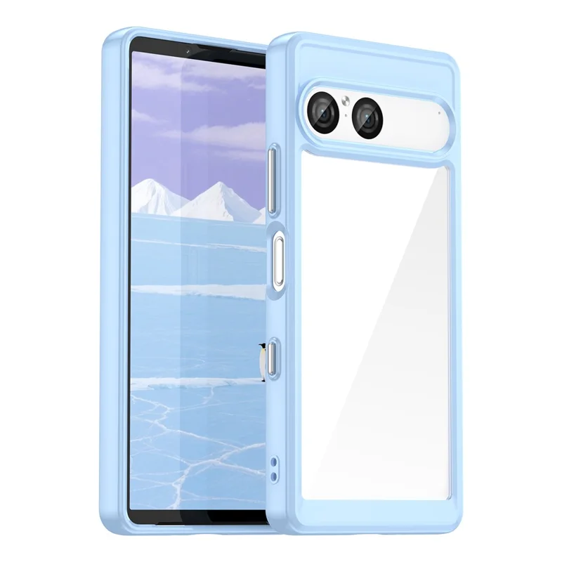 Cover per Sony Xperia 10 VII Custodia TPU + Acrilico Protettivo Trasparente per Telefono - Blu