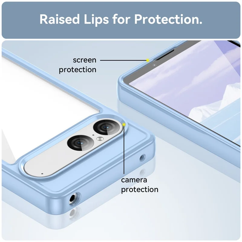 Cover per Sony Xperia 10 VII Custodia TPU + Acrilico Protettivo Trasparente per Telefono - Blu