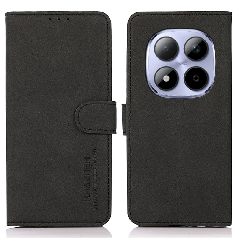 KHAZNEH voor Xiaomi Redmi Note 15 Pro 5G hoesje PU-leer portemonnee standaard telefoonhoes - Zwart