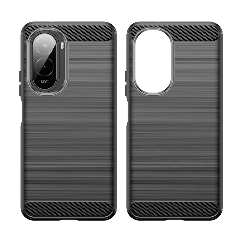 غطاء لهاتف Xiaomi Poco M7 4G (169 مم) واقي بتصميم ألياف كربونية مطلي - أسود