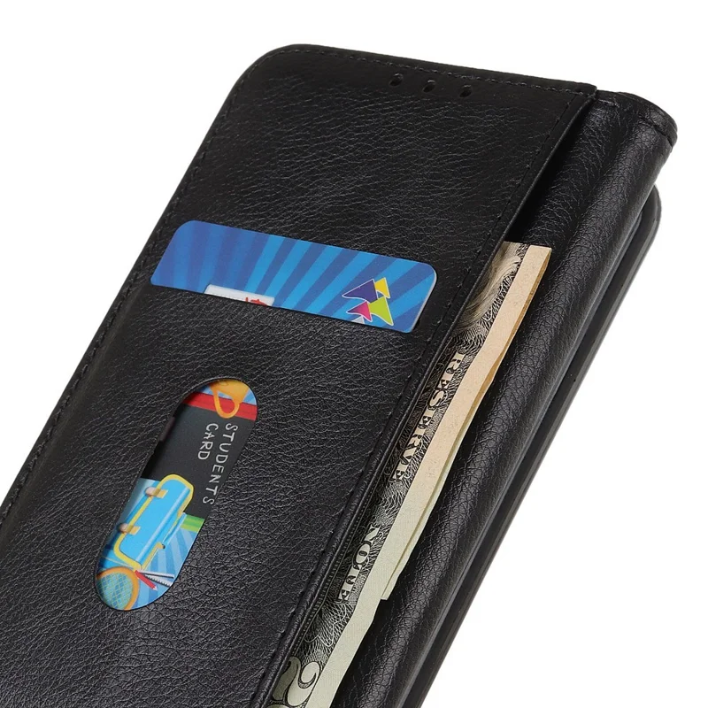 For Xiaomi 17 Stand Case Split Leather Litchi Texture Wallet Phone Cover - Black