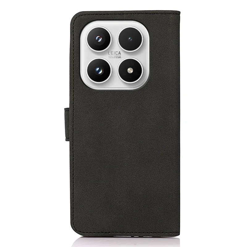 KHAZNEH For Xiaomi 17 Case Anti Scratch PU Leather Wallet Stand Phone Cover - Black