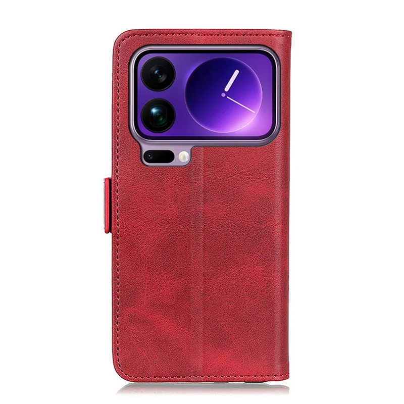 Capa para Xiaomi 17 Pro - Textura de Couro de Vaca PU Leather - Vermelho