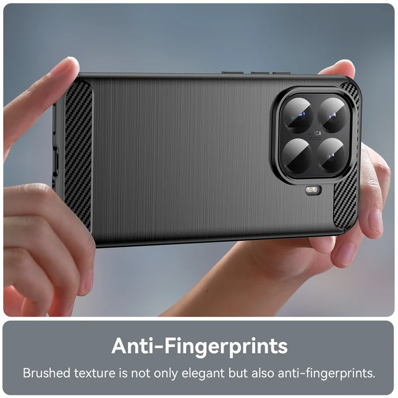 Beschermhoes voor Xiaomi 15T Pro met koolstofvezelstructuur, geborsteld - Zwart