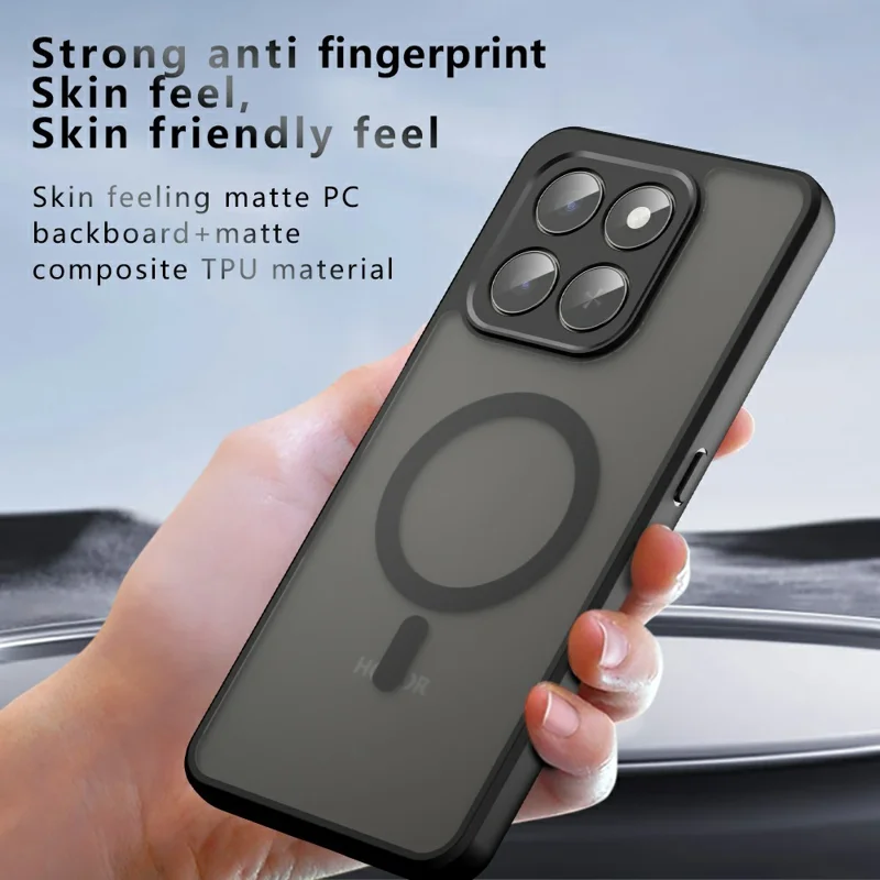 Matte Case for Honor 400 Smart 5G / 4G / X7d 4G TPU + PC Skin Touch Phone Cover Magnetic Case