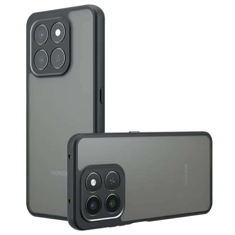 Matte hoesje voor Honor 400 Smart 5G / 4G / X7d 4G Skin-Touch TPU + PC telefoonhoes, Transparant Zwart