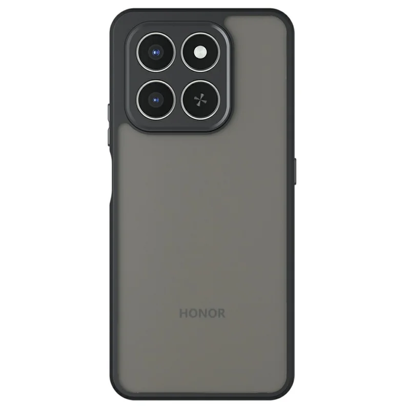 Matte hoesje voor Honor 400 Smart 5G / 4G / X7d 4G Skin-Touch TPU + PC telefoonhoes, Transparant Zwart