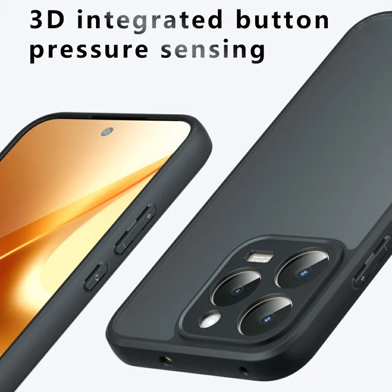 For Realme 15T 5G Case Skin-Touch TPU + PC Matte Phone Back Cover, Transparent Black