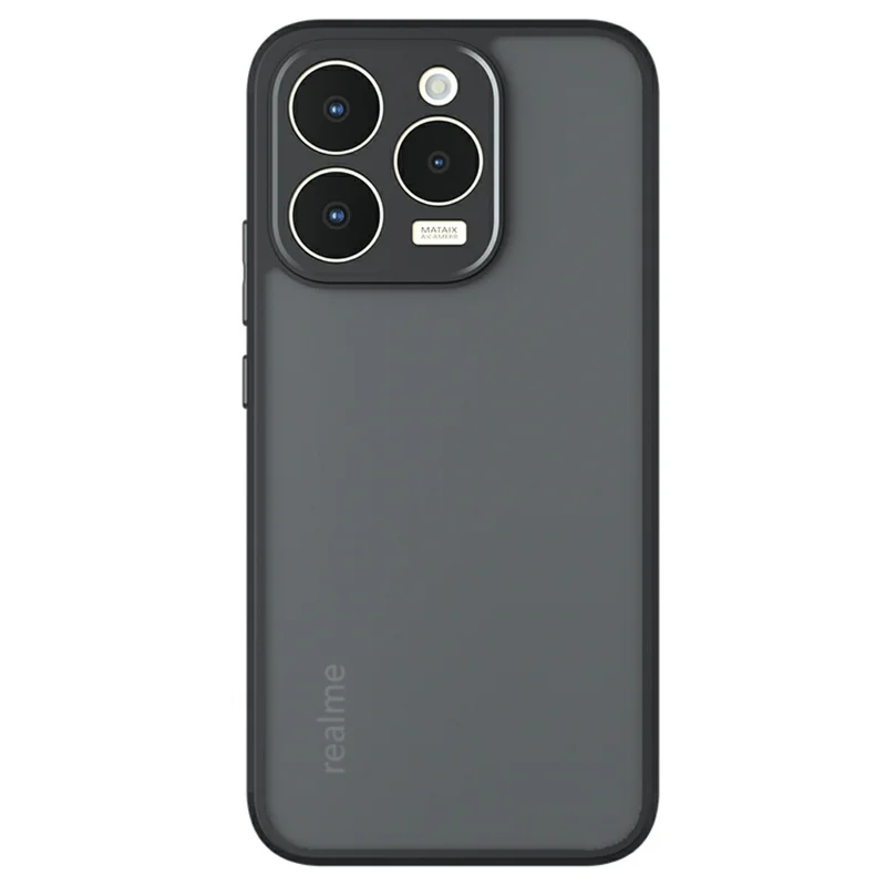 For Realme 15T 5G Case Skin-Touch TPU + PC Matte Phone Back Cover, Transparent Black